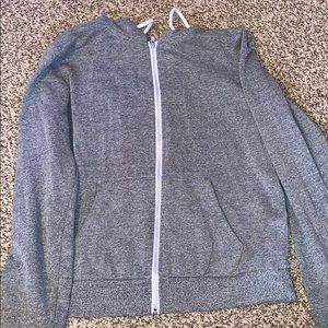 dark grey zip up hoodie